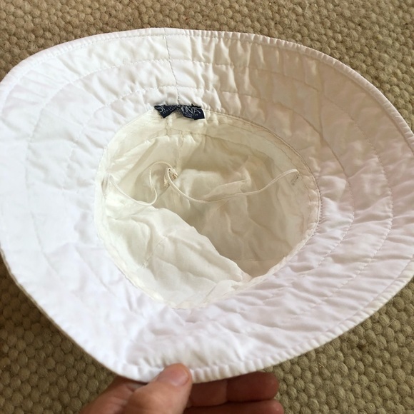 Vintage Nautical Beach White Floppy Brim Bucket Hat - Picture 3 of 4